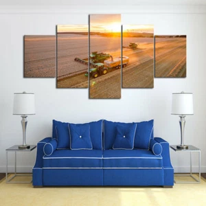 Multi Panel Midwest Harvest Canvas 5 Piece Picture Wall Art Farm Life Sunrise - Picture 1 of 11