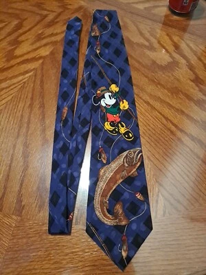 Corbata para hombre Walt Disney Mickey Mouse pesca Foto 1 de 3