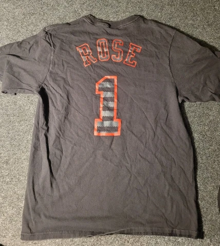 Chicago Bulls Shirt Adult Small Adidas Black Red NBA Basketball Derrick Rose CA5 Cover