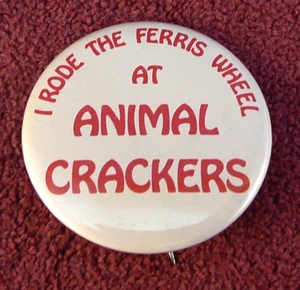 VINTAGE ICH FUHR AUF DEM RIESENRAD (INNEN) BEI ANIMAL CRACKERS, BUCKHEAD CITY, GA. PINBACK - Bild 1 von 2