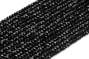 "Cuentas de jade negro de 3x2 mm grado AAA rondelle facetadas cuentas sueltas 13,5" - Imagen 1 de 3