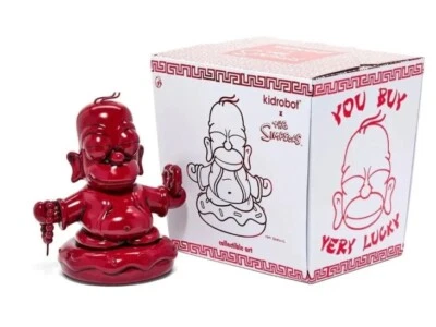 Kidrobot The Simpsons Homer Buddha Vermilion Red 7" Vinyl Figure Brand New - Image 1 of 4