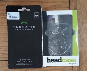 For LG GOOGLE NEXUS 4 SCREEN PROTECTOR x2 + HERALDRY POLYCARBONATE CASE