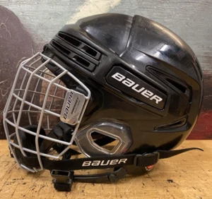 BAUER ReAkt 75 S HOCKEY HELMET S/P 6 3/8 - 7 Black Adjustable 51-55.5 cm w CAGE - Picture 1 of 20