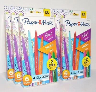Lot of 6 PaperMate Flair Special Edition Felt Tip & Ink Joy Felt Tip Gel Pens - Image 1 of 3