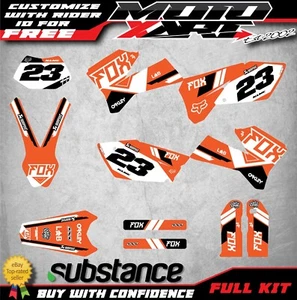 Custom decals for KTM EXC 2005 2006 2007 models GLOW STYLE full sticker kit  - Imagen 1 de 5