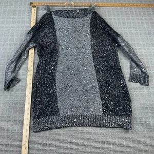 Belldini Women's Black and Gray ColorBlock Turtle Neck Knit Sweater Size Medium - Picture 1 of 9