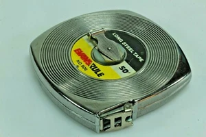 Evans #505 50 Foot Steel Tape. Metal Housing. - Picture 1 of 5