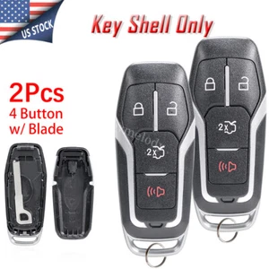 2 Smart Remote Key Fob Case Shell 4B for Ford Mustang Explorer Edge 2015 - 2017 - Picture 1 of 9