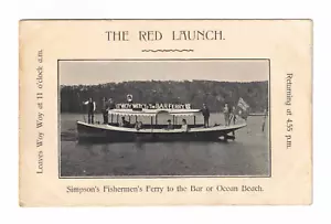 Vintage Postcard - c1900s "Woy Woy to the Bar" Ferry Service, "The Red Launch". - Picture 1 of 2
