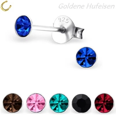 Mini Kristall Ohrstecker 925 Sterling Silber 3mm Damen Herren Ohrringe C5672  - Bild 1 von 3