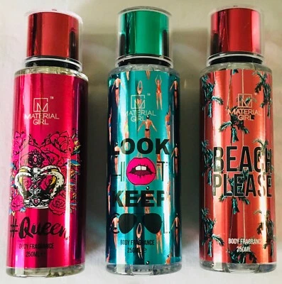 Material Girl Body Mist Perfume Spray Queen Beach Please Look Hot Keep Cool 250