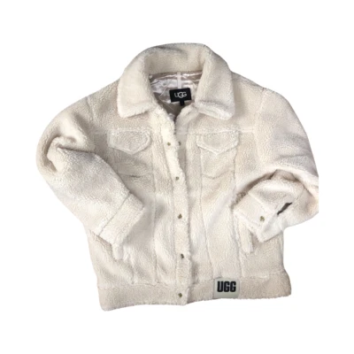 Chaqueta Sherpa UGG Frankie Trucker Camel Tostado Negro Blanco Para Mujer Foto 1 de 4