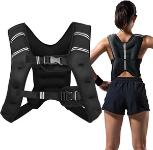 Weighted Vest, 3kg 5kg 8kg 10kg Weight Workout Vest with Reflective Stripe fo... - Picture 1 of 6