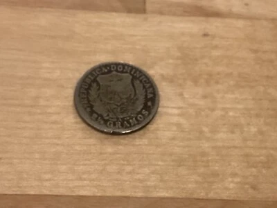 Moneda de 10 centavos República Dominicana 1897 KM#13 .350/plata envío gratuito Foto 1 de 3