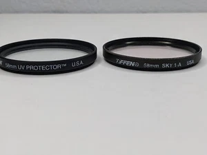 58mm Set of 2 Tiffen UV Protector and Skylight 1A - Made in USA MSRP $30 - Picture 1 of 5