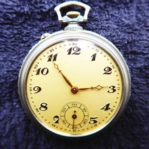 solide HERREN TASCHENUHR m. JH-Werk 38, Ankerhemmung, gute Funktion, ca. 1928 - Bild 1 von 5