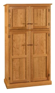 Amish Shaker Kitchen Pantry Storage Cupboard Solid Wood Rollout Shelves 42"W - Picture 1 of 2