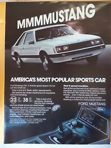 FORD MUSTANG 1980 MAGAZIN Anzeige VOLLSEITIGER AUSSCHNITT KOSTENLOSER VERSAND - Bild 1 von 1
