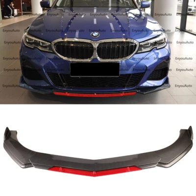 For BMW 420i 430i 440i Series Front Bumper Lip Spoiler Splitter Carbon Fiber Red Foto 1 de 4