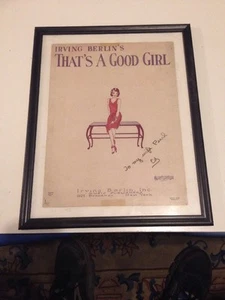 Irvin Berlin's That's A Good Girl enmarcado, firmado "A mi esposa Pearl, Ed" - Imagen 1 de 12