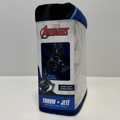 Marvel Avengers Black Panther Throw Super Soft 46” X 60” NUEVO Foto 1 de 4