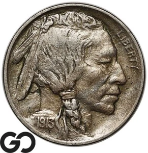 1913 Buffalo Nickel, Type 1, Strong Full Horn - Picture 1 of 3