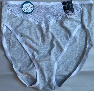 NUEVO CON ETIQUETAS VANITY FAIR BRAGUITA GRIS CORTE ALTO BELLAMENTE SUAVE 13129 TALLA 5/MEDIANA $11.50 Foto 1 de 2