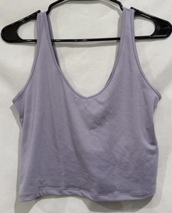 Hollister Damen Tank Top Gr. Large Flieder Lila Crop V-Ausschnitt - Bild 1 von 5