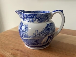 Spode Italian Blue & White 1/2 Pint Jug Vintage 11cm 1980s - Picture 1 of 6