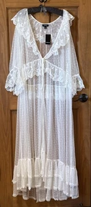 TORRID LACE RUFFLE KIMONO MAXI DRESS DUSTER 5 5X 5XL 28 NEW - Picture 1 of 5