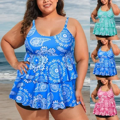 Conjunto de pantalones cortos tankini talla grande para mujer Traje de baño Ropa de playa Baño Natación Disfraz Foto 1 de 4