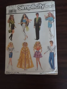 Simplicity 8377 UNCUT Doll Clothes Barbie, 11 ½” - 1987 Vintage Sewing Pattern - Picture 1 of 1
