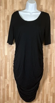 Motherhood Maternity Ruched Dress Size Medium Black Comfort Stretch Classic - Image 1 of 4