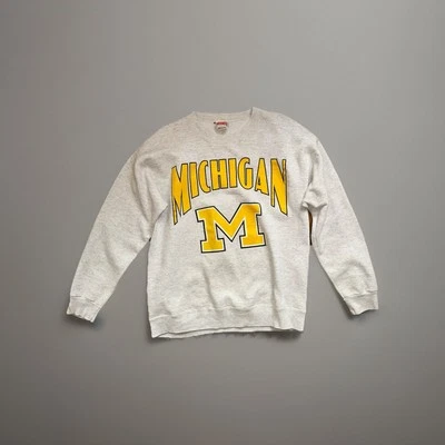 Vintage 90s Michigan Wolverines Nutmeg Mills Crewneck Sweatshirt Large - Image 1 of 4