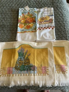 Nuevo de Lote de 4 Toallas de Cocina Vintage Otoño Naranja Frutas Verduras-Juego a Juego EE. UU. - Imagen 1 de 12