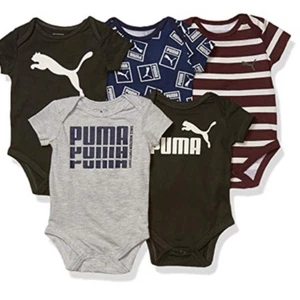 Puma 5 pack bodysuits infant 18 months color Black, white, Gray 100% cotton - Picture 1 of 4