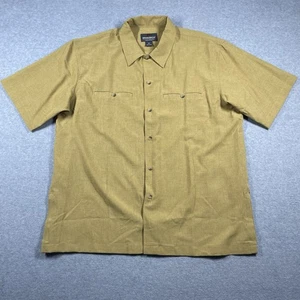 Woolrich elite series tactical shirt mens L beige short sleeve button up solid - Picture 1 of 11