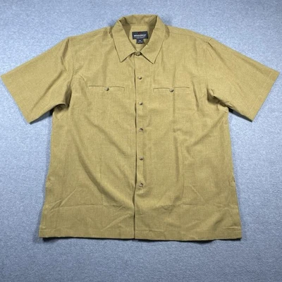 Woolrich elite series tactical shirt mens L beige short sleeve button up solid - Image 1 of 4