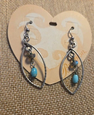 Brighton Azul Earrings Silver Tone Southwest Style  With Pouch - Image 1 of 4