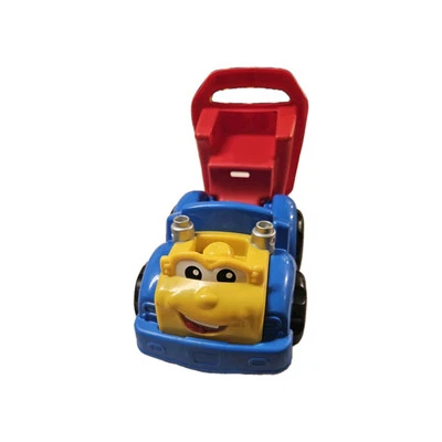 Camión de volteo Mega Bloks First Builders azul rojo y amarillo Dylan juguete para niños Foto 1 de 4