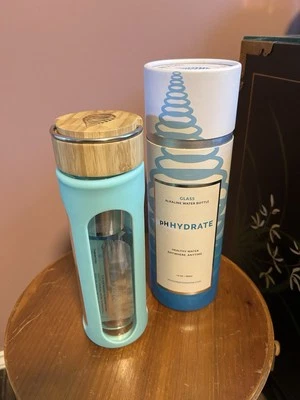 New Invigorated Water pH Hydrate Glass Alkaline Portable Filtered Water Bottle - Image 1 of 4