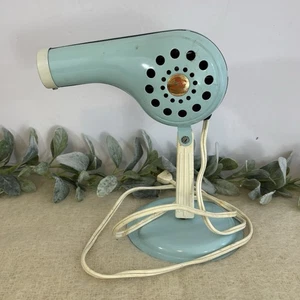 Vintage Rex Ray Elektrischer Haartrockner mit Ständer und Box Modell 38100 Blau  - Bild 1 von 10
