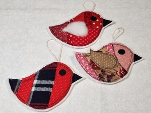 #59-3 Vintage Style Quilt Patchwork Vogel Ornamente NEU Handarbeit Landhaus Kern  - Bild 1 von 7