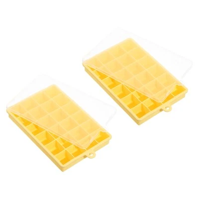 2 Pack Silicone Tray with Lid for Freezer 24 Cube Per Tray Yellow - Image 1 of 4