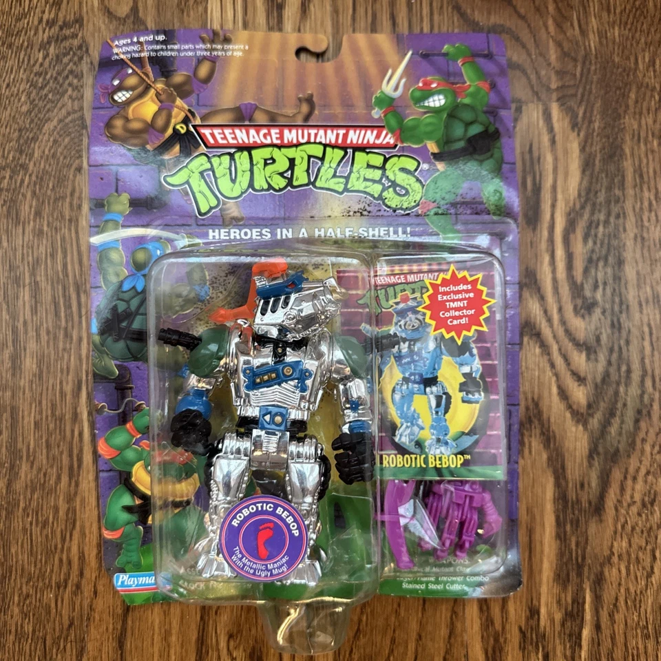 全新未拆封 1994 年玩伴 "ROBOTIC BEBOP" TMNT — 第 1/4 张图片