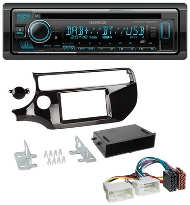 Kenwood MP3 Bluetooth DAB USB CD Autoradio für Kia Rio UB ab 2015 piano-schwarz - Bild 1 von 4