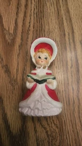 Vintage Lefton? Christmas Girl Red Coat, Caroler - Picture 1 of 5