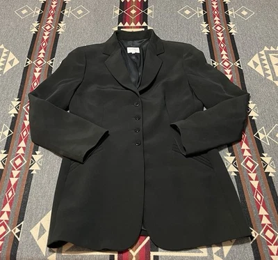 Armani Collezioni Blazer Womens IT 44 US 8 Black Made in Italy T34 - Image 1 of 4