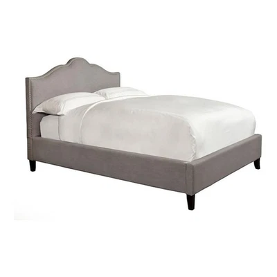 Pemberly Row Traditional Fabric California King Bed in Gray Finish - Image 1 of 3